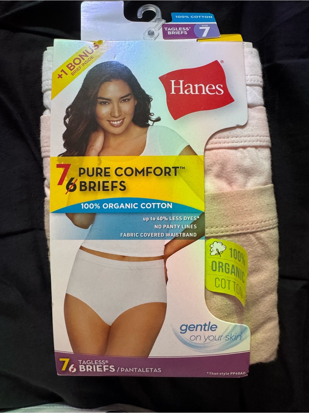 Hanes Pure Comfort 7-Pack Briefs - White & Light Pink